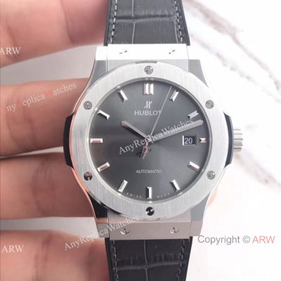 Swiss Hublot HUB1112 Titanium Case and Gray Watch Classic Fusion Series